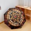 1 PC Automatic Folding Umbrella - Western Style Pattern, Portable & Foldable Design with 8 Ribs, Christmas Birthday Gifts
