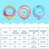 Aufblasbare Poolschwimmringe 3er-Pack Glitzer-Schwimmringe für 2- bis 5-jährige Kinder Pool-Reifen Spielzeug, Pool-Schwimmring-Spielzeug Sommer Strand Schwimmbad-Schwimmkörper Party