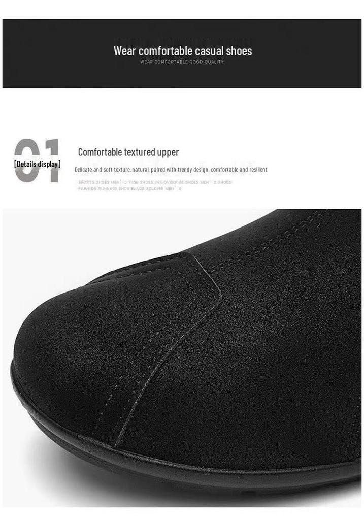 Soft-Soled Men's Mid-Top Zipper Casual Slip-On Shoes - Light Luxury Trendy Style