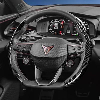 Suitable for Cupra Carbon Fiber Texture Steering Wheel Cover with Segmented Quick-Release Design, Durable, Formentor Leon Sportstourer 