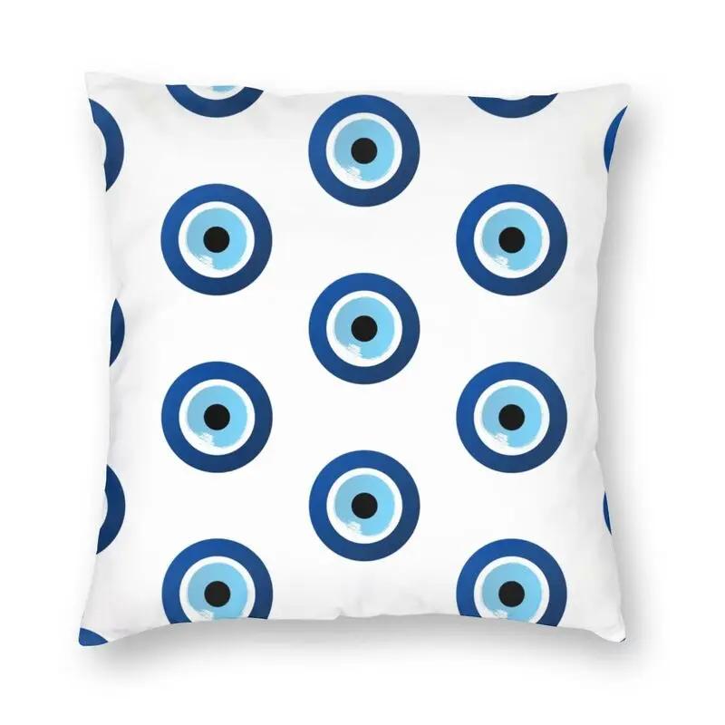 Turkish Evil Eye Cushion CoverPrint Mediterranean Amulet Throw Pillow for Sofa  Case Home Decor Decorative