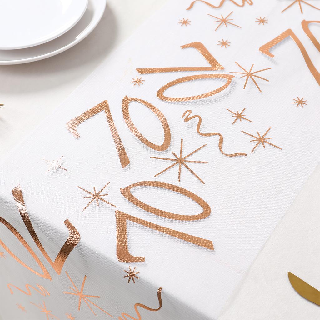 18 30 50 60 70th Birthday Table Runner Birthday Table Party Supplies Rose Gold Hot Stamping Mesh Table Runner Birthday Decor