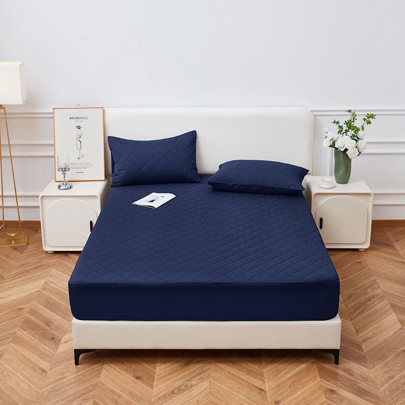 Solid Color Waterproof Thickening Mattress Protector Pad King Machine Washable Four All-Season Universal Not Included Pillowcase