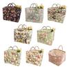 Multipurpose Floral Storage Basket Foldable Cloth Hamper Fabric Storage Basket for Bedroom Bathroom Organization