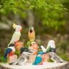 Wooden Parrot Figurine Animal Decor Gift For Office And Kids