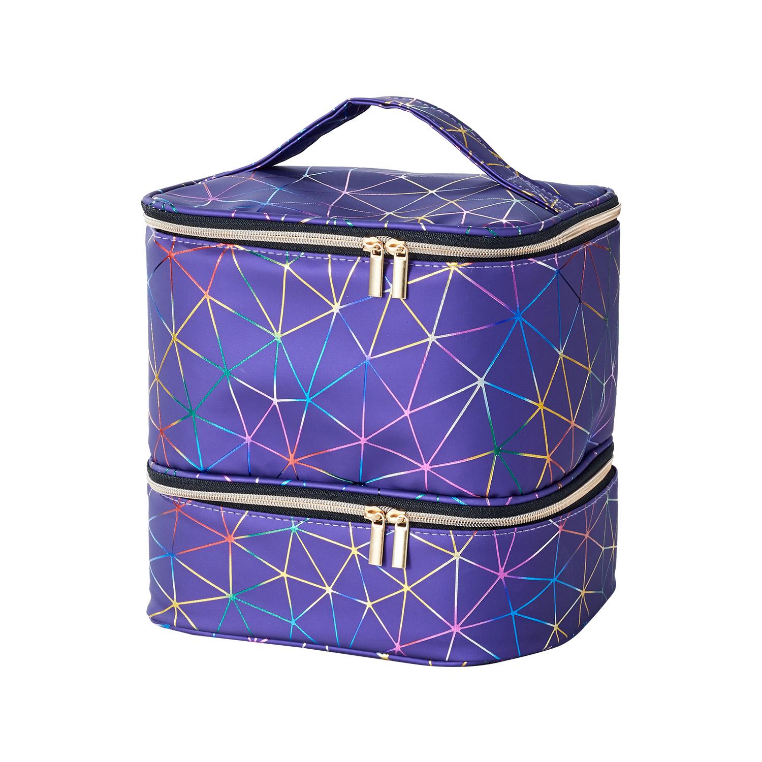 

Leather Nail Polish Organizer and Nail Lamp Case,Nail Kit Organizer Holds 30+ Bottles and a Nail Lamp, Nail Polish Carrying Case фіолетовий