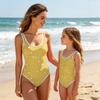 Mädchen Einteiler Badeanzug Polka Dot Print Runder Halsausschnitt Ärmellos Badebekleidung Leichtes Schnelltrocknendes Material Geeignet für Strand Pool Wasseraktivitäten