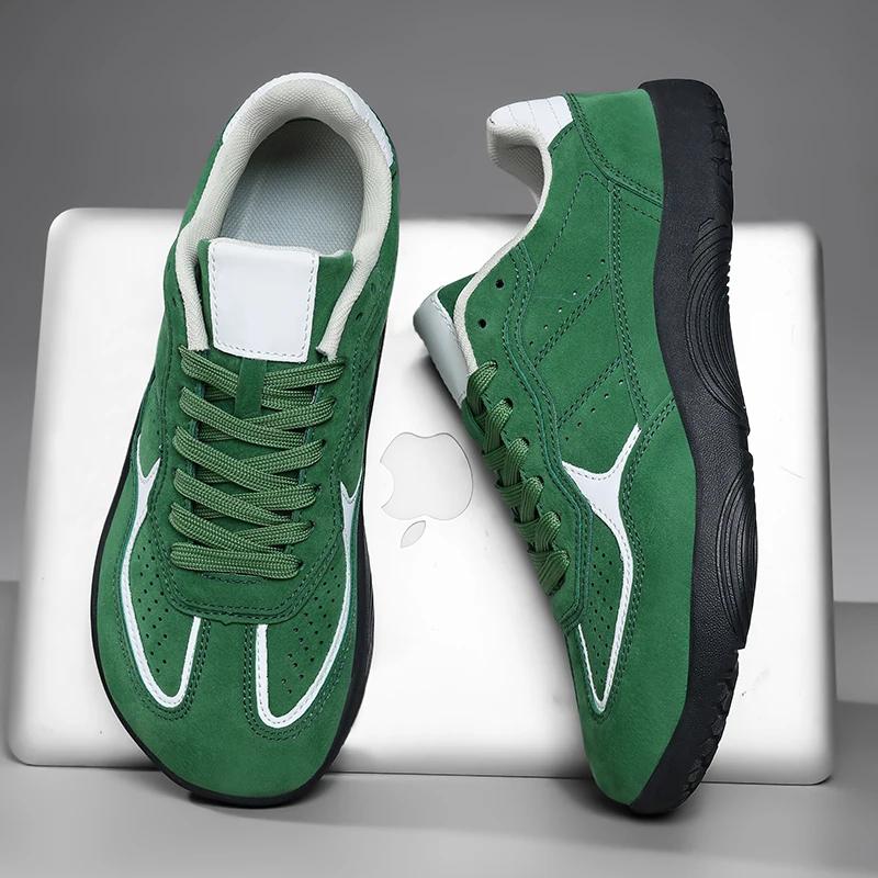 Flats Unisex Wider Shoes Breathable Cow Suede Leather Soft Zero Drop Sole Casual Sneake Men Barefoot Wide-toed Shoes Zapatillas