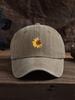 Sunflower Embroidered Denim Baseball Cap For Adults Casual Boho Style