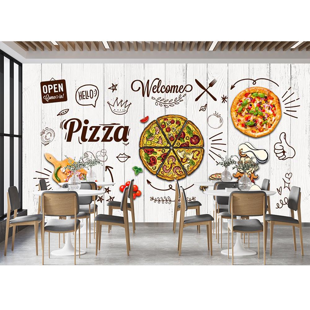 Pizza Wall Murals Pizza Fried Chicken Shop 3d Removable Wallpaper Fast Food Restaurant Snack Bar Large Wall Mural