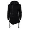 Men's Autumn And Winter Trend Solid Color Dark Long Hooded Loose Punk Coats
