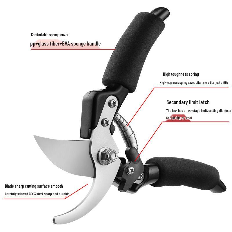 Heavy-Duty Stainless Steel Labor-Saving Pruning Shears for Garden and Bonsai, Multi-Functional Power Shears for Thick Branches