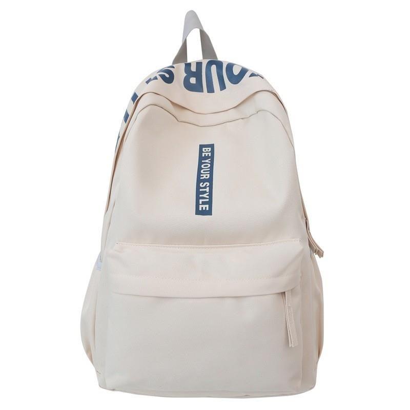 

JK Простой студенческий рюкзак Модный повседневный кампусный рюкзак большой вместимости для старшеклассников Женский маленький свежий рюкзак White