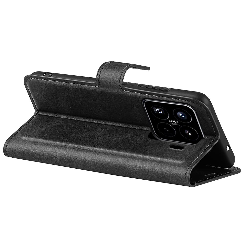 For Xiaomi 15 Pro Stand Case Anti-Scratch Calf Texture Leather Phone Cover