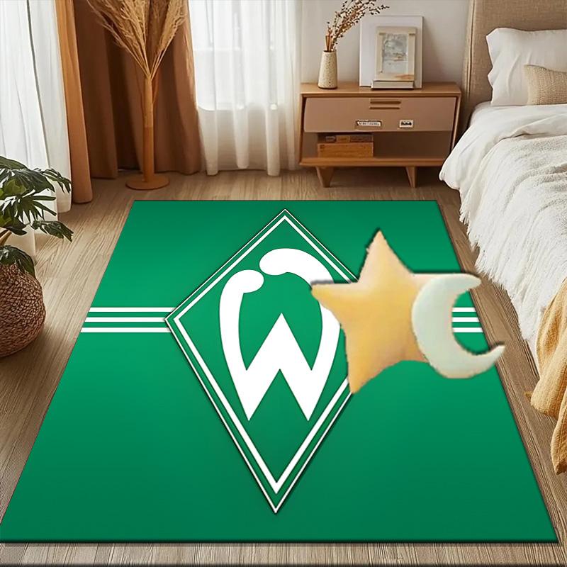 Green Werder Symbol Rug for Living Room, Game Rooms, Office, Bedroom, Office Floor Mat Playful Design, fan gifts Christmas decor