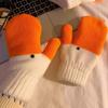 Polyester Cartoon Goose Gloves Orange Anti-cold Mittens Creative Winter Knitted Gloves  Couple