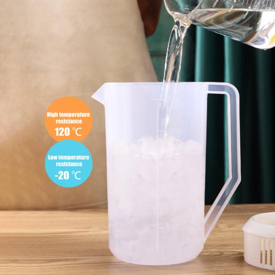 Uknuselig vannkanne i plast med lokk BPA-fri istekoker istekanne Lemonade Juice Drikkekrukke for varme kalde drikker