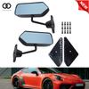 Pair Universal Car Racing Rearview Wing Mirrors Convex Glass F1 Style Black