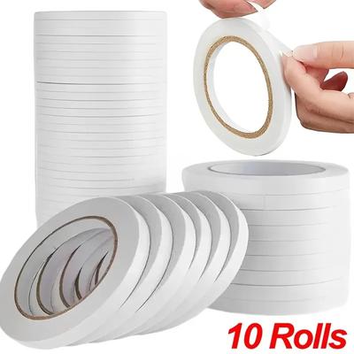 10/1Rolls Double Sided Adhesive Tape 8M Ultrathin White Strong Tape Sticker for Home Office Craft Double Sided Tape Sticky Paper