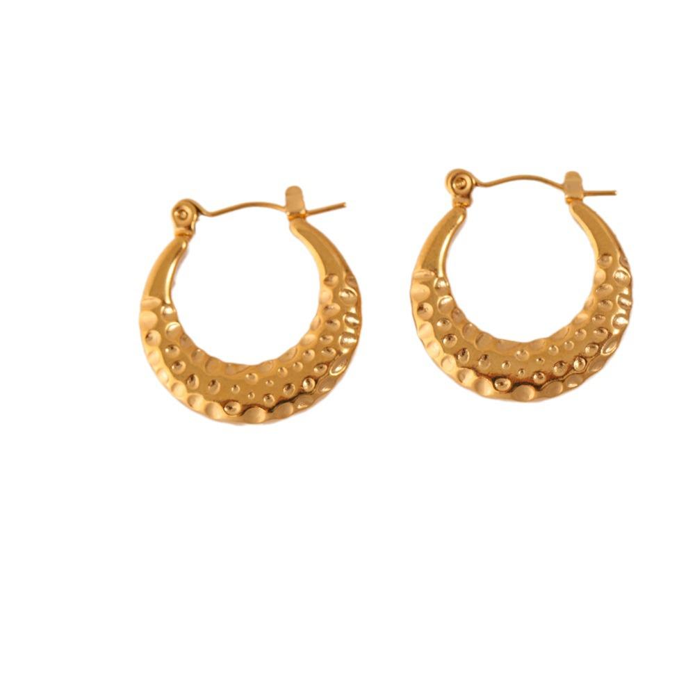 Geometric Irregular Oil Drop Earrings: Stainless Steel & Titanium Fashion Ear Hoops