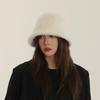 Warm Winter Fisherman Hat Furry Anti-cold Bucket Hat Temperament Plush Bucket Cap  Autumn