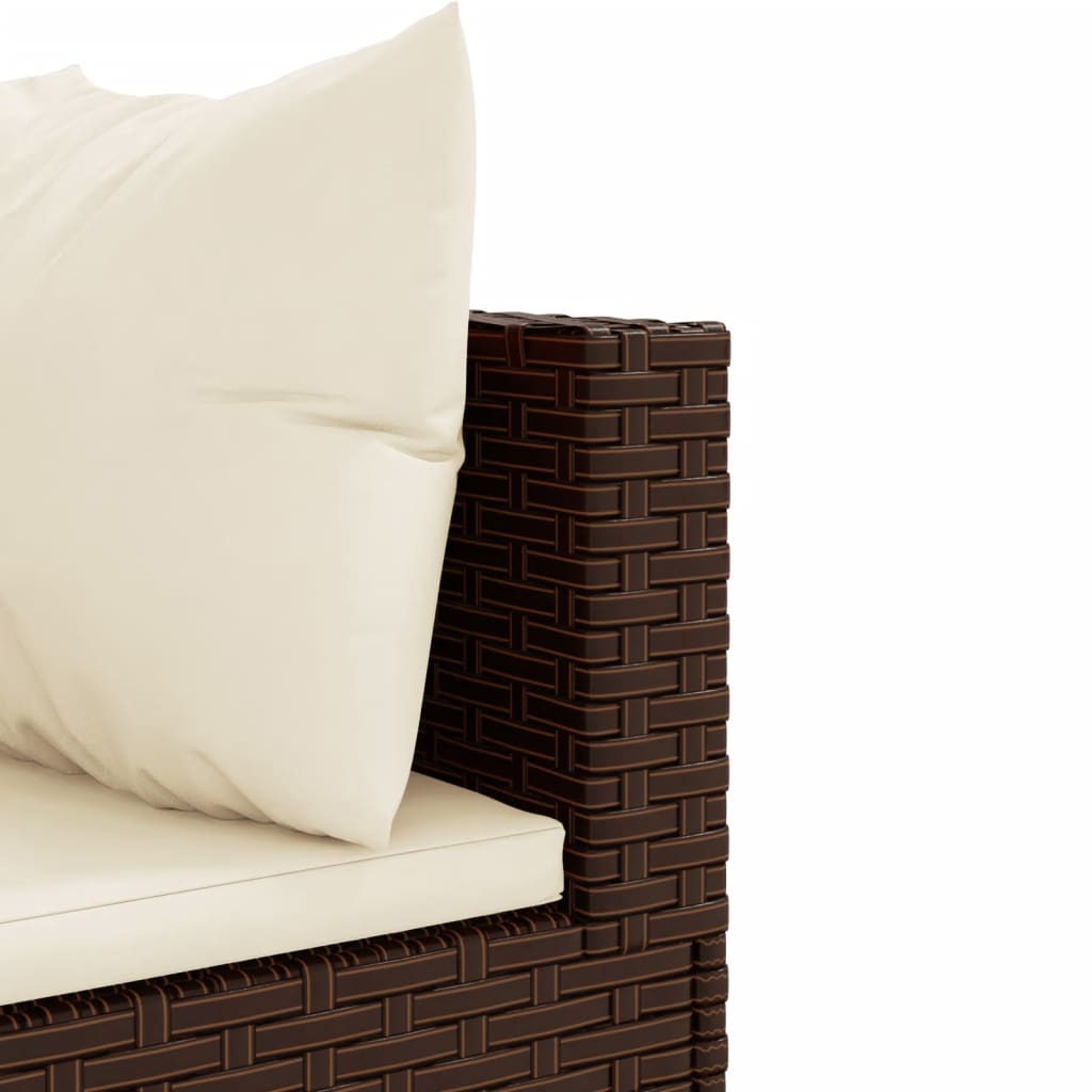 9 piece brown garden sofa set with cushions