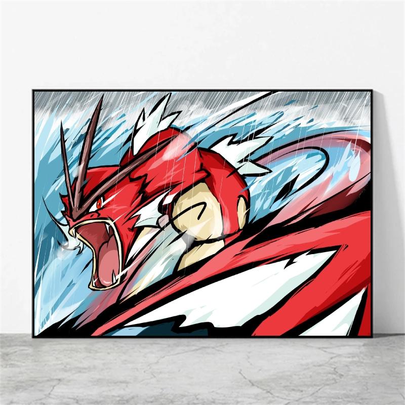 Canvas Wall Art Pokemon Genga Aesthetic Poster Cuadros Best Gifts Kid Action Figures Modern Home Modular Painting Waterproof