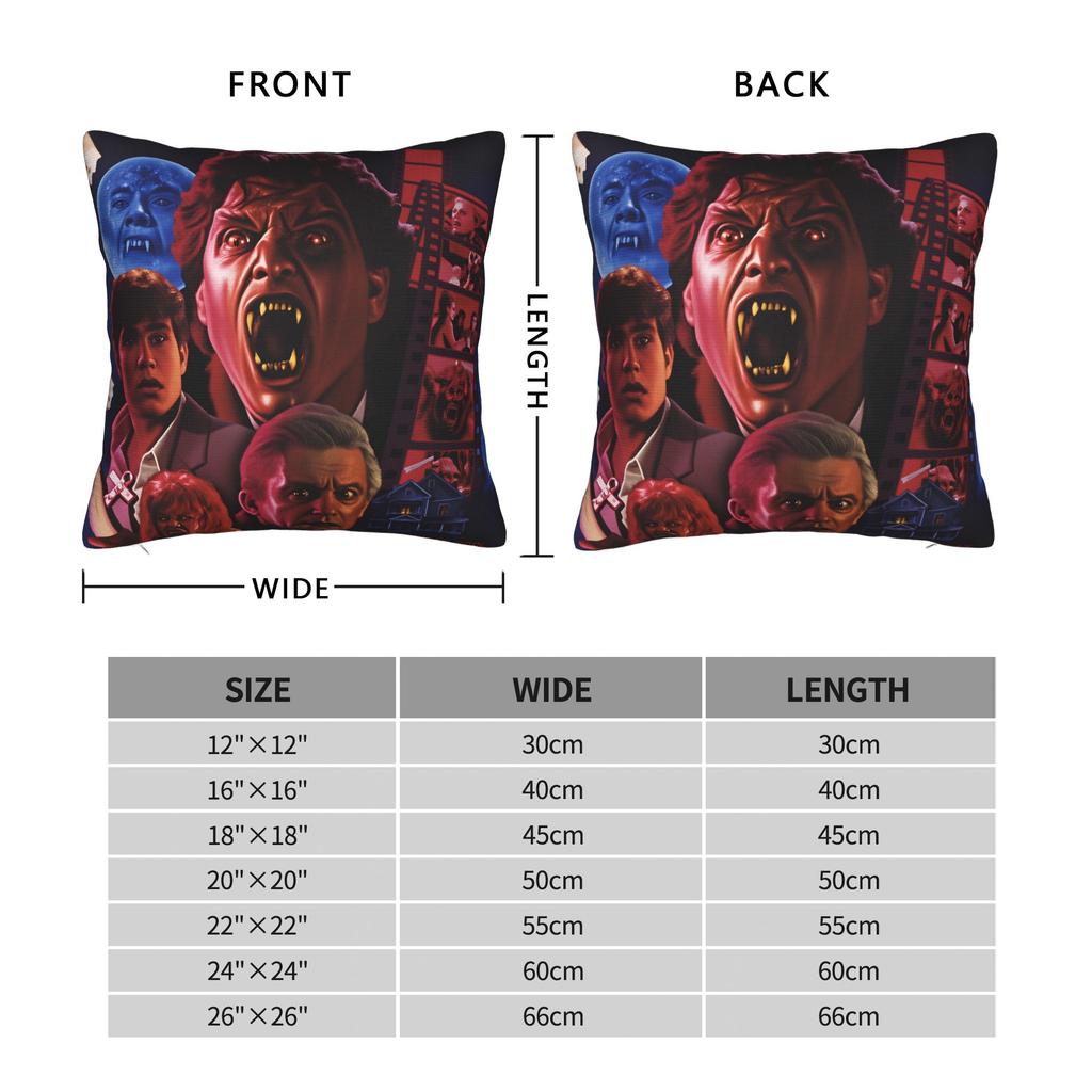 Horror Film Frighteds Nights Pillow Cover Kawaii Pillow Case For Living Room Sofa Comfy Cushion Cover Birthday Gift