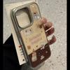 Korean Cute Bow Bear Applies To Apple iPhone 17/16 Mobile Phone Case 15 Electroplating 13 Water Condensation 14 Sets