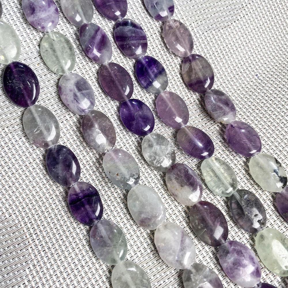 Hand-Painted Natural Gemstone Oval Beads for DIY Jewelry Necklaces & Bracelets