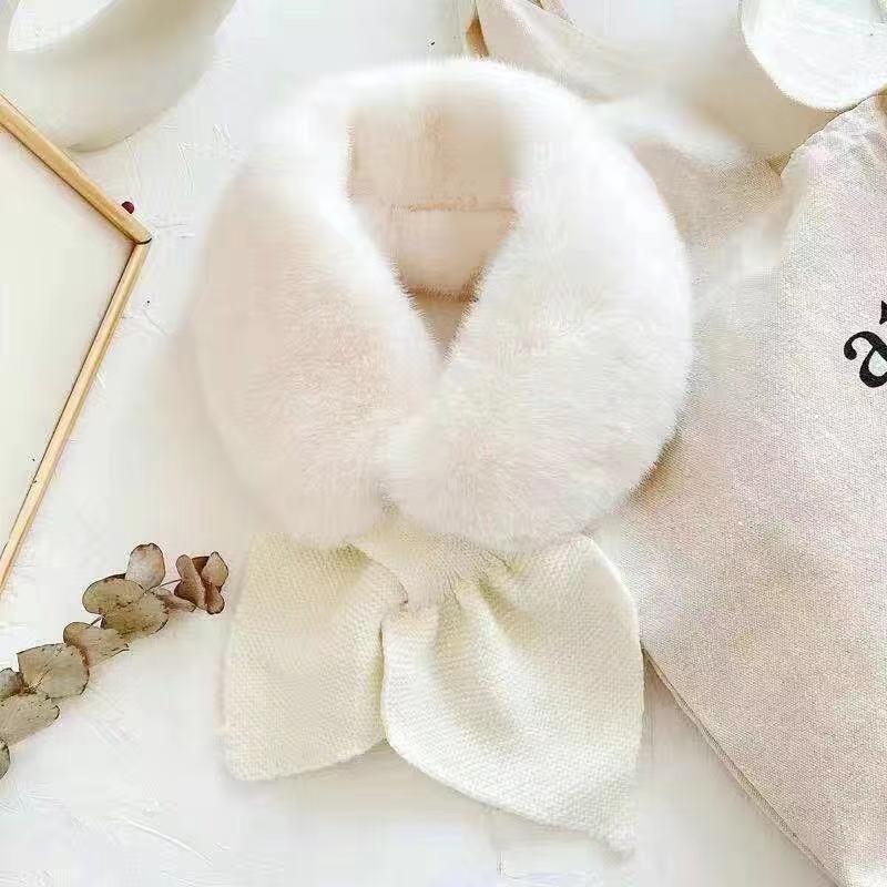 Winter Women Cross Faux Fur Straps Shawl Soft Neck Scarf Girls Ladies Autumn Winter Knitted Scarf