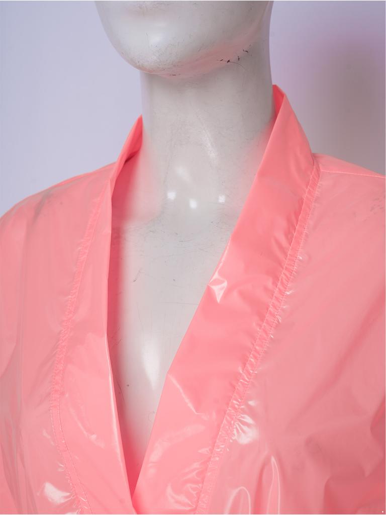 Peignoir Imperméable à Manches Courtes et Col en V Ouvert sur le Devant avec Ceinture pour Femme, Cache-Maillot Court pour Piscine et Fête Aquatique