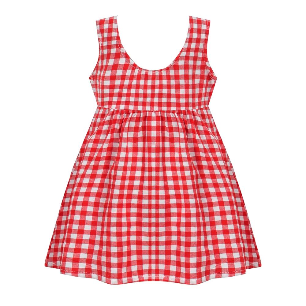 Sommar tjejklänning Mode ärmlös rygglös barnklänningar Småbarnstjej Födelsedagsfest Prinsessklänning Bomull Barnkläder