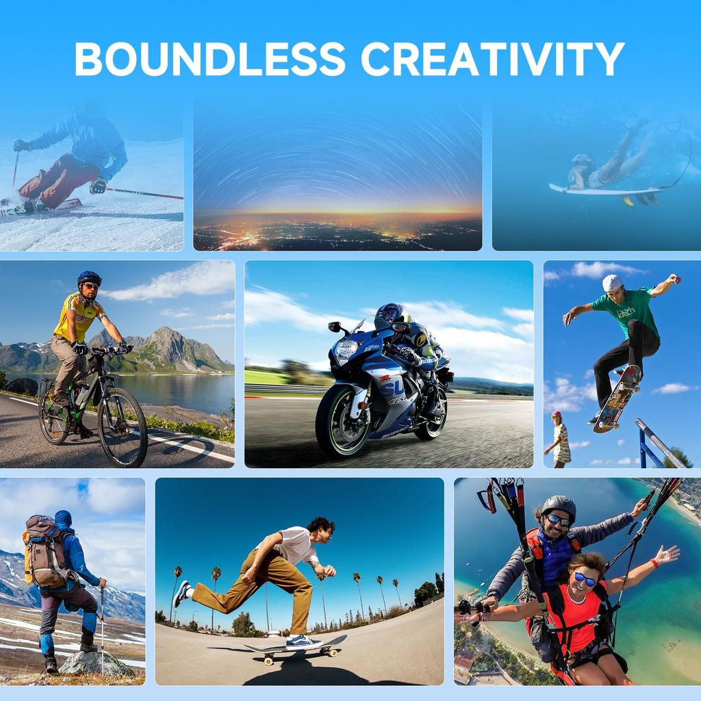 SJCAM SJ4K Action Camera with Image Stabilization 40m Waterproof Underwater Camera Lens with WDR 5x WiFi Connection 2 Included Accessories for and