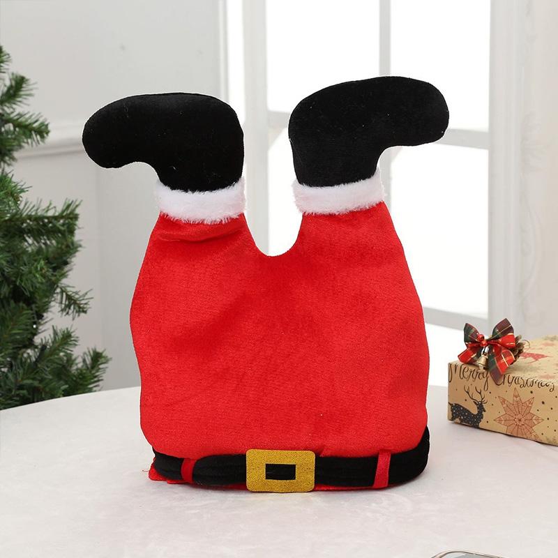 1PC Funny Hats Party Hats Christmas Hats Unisex Santa Pants Hat Vibrant Red Elf Santa Hat Costume Accessories Long Striped