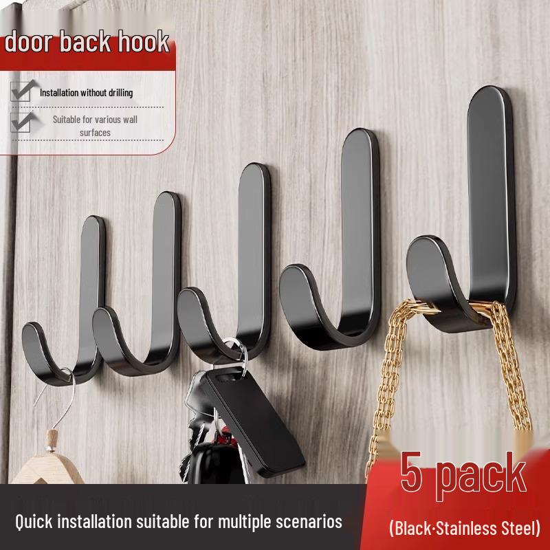 Прочные клейкие крючки: Не требующие сверления, не оставляющие следов настенные и дверные крючки для кухни и ванной комнаты