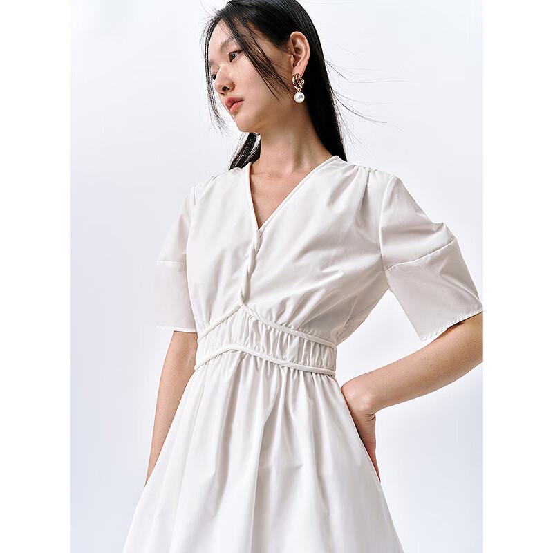 Peacebird Women's Elegant V-Neck A-Line Maxi Dress