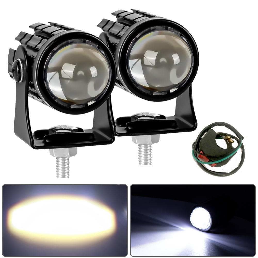Faruri cu LED pentru motociclete dublă de culoare Lampă de lucru pentru teren offroad, mașină, barcă, camion, SUV, conducere, fară de ceață, far alb, galben