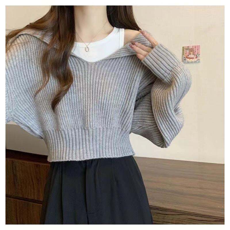 TIFICY Women's Fashion Casual Fall Winter Solid Color Print Long Sleeve Sweaters