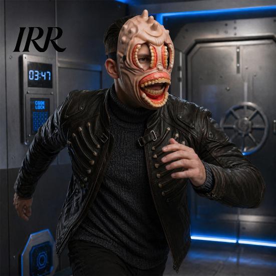 Comfortable Halloween Mask Horror Mask, with Hollow Realistic Fangs, Lightweight Breathable Unique Party PU Foam Grimace for Cosplay Costume Props