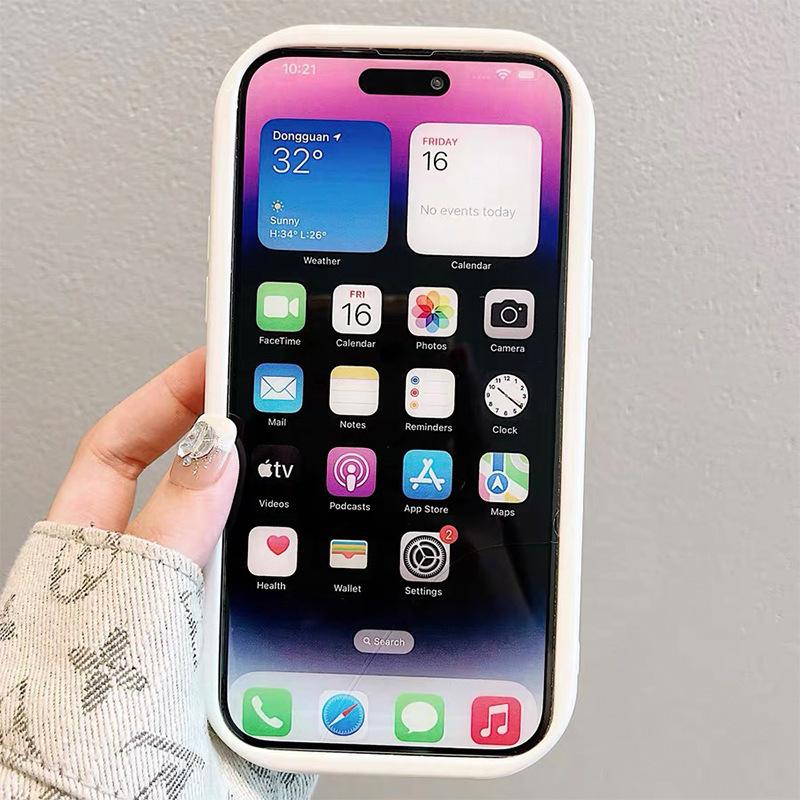 Small Fresh Phone Case for Apple 17 Promax All Inclusive Anti Drop Precision Hole for IPhone 15 Plus Women 14 Chain