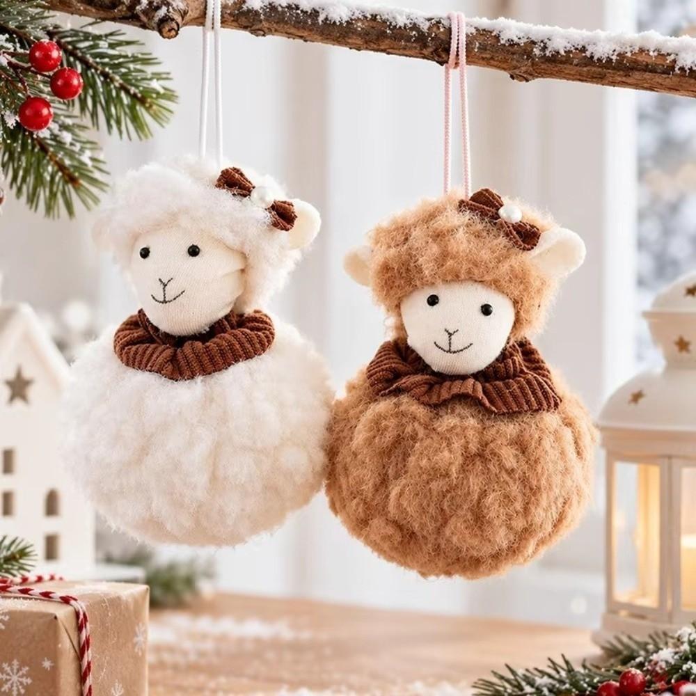Plush Little Lamb Hanging Pendant Window Decor New Year Xmas Decoration Sheep Pendants  Christmas