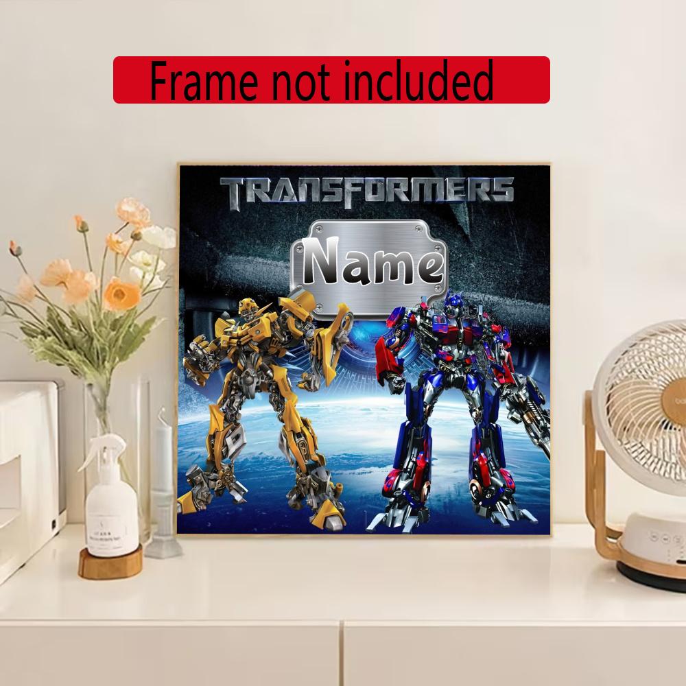 Love Transformers Customize Your Name Diamond Painting Round Diamond Diy Frameless Holiday Artwork Suitable For Home Office Wall Decoration