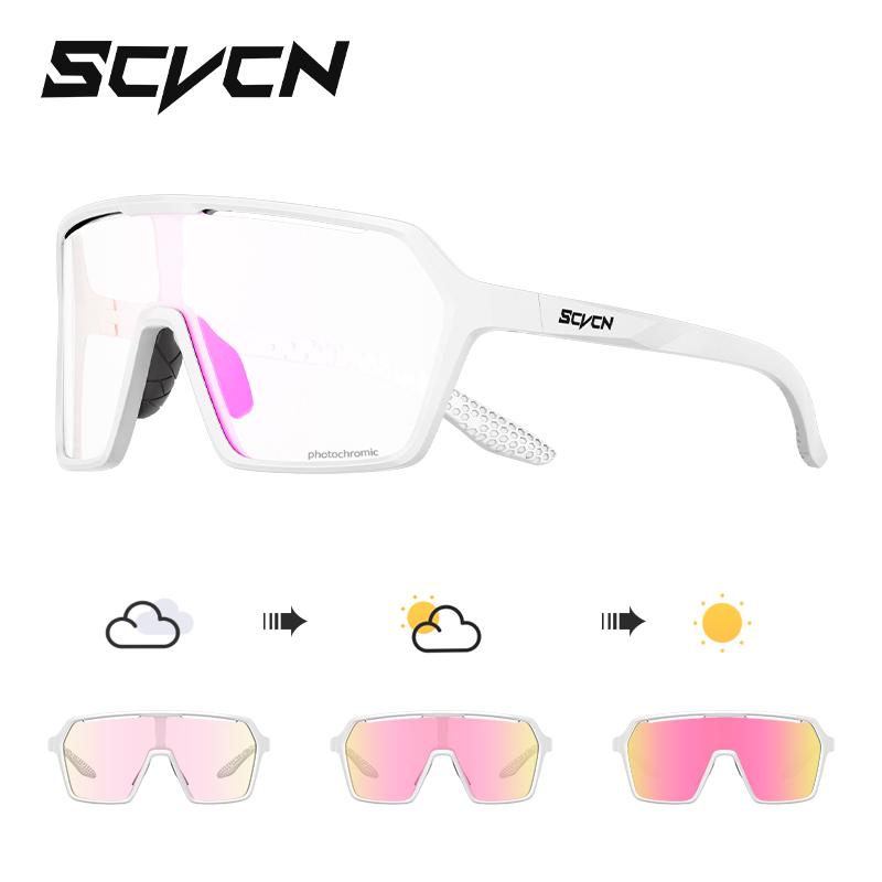 SCVCN Cycling Glasses Fashion Sunglasses for Men Photochromic Women Bike Mountain Road Bicycle Eyewear Cycle Goggles UV400 MTB