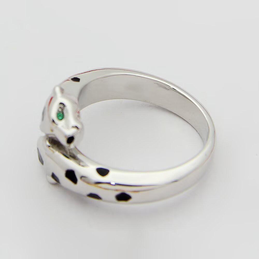 Sleek Double-headed Leopard Pattern Ring with a Dominant Black Panther Design, Crafted with Precision. Ideal for Gifting  Hypoallergenic Material