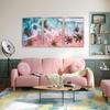 3Pcs Pink Beach Canvas Wall Art Tropical Coastal Palm Trees Wall Decor Pictures Preppy Ocean Wave Landscape Posters Prints for Living Room Bedroom