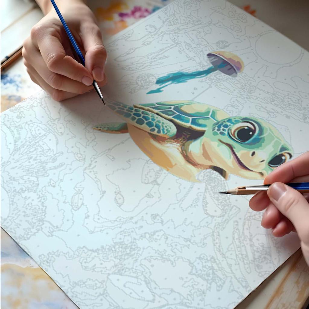 Paint By Number Picture 40X50 Cm Massido Turtle