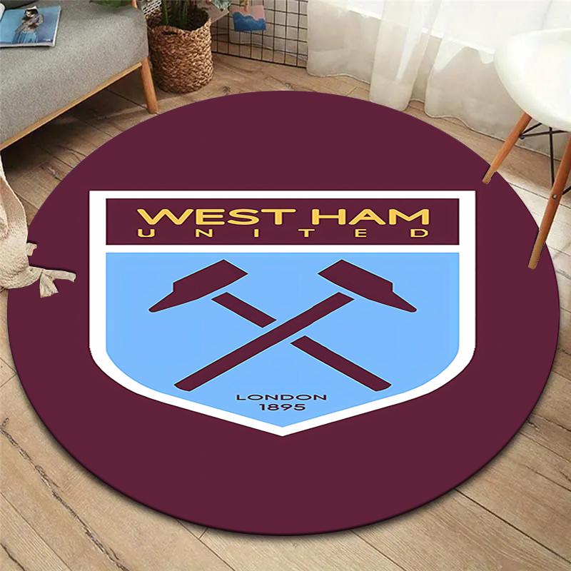 

West Ham United Round Area Rug,Carpet Rug for Living Room Bedroom Sofa Playroom Decor,Non-slip Floor Mat 150cmx150cm
