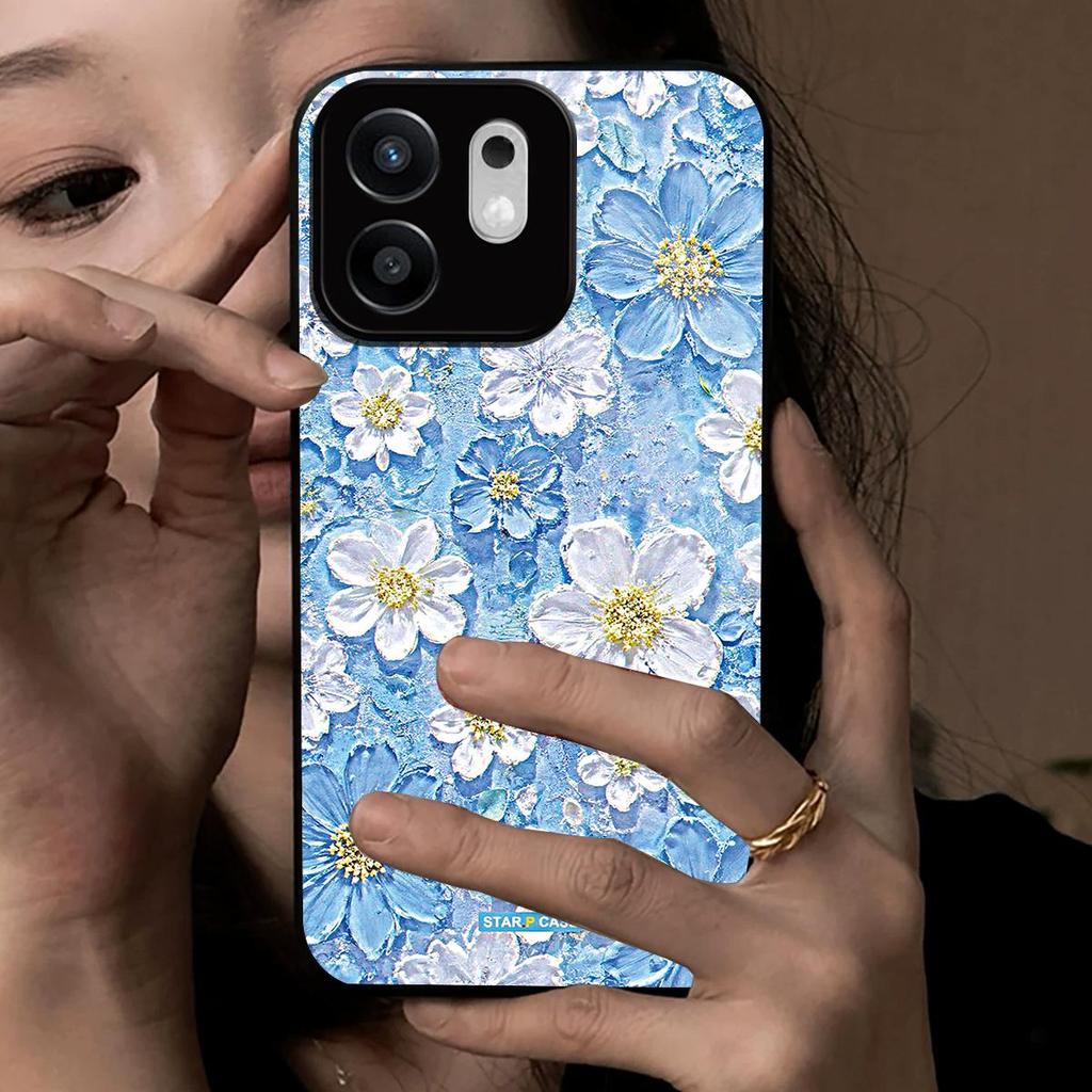 Acrylic Hard Back Shell for HONOR 600 Smart Vintage 3D Texture Flower Print Phone Case