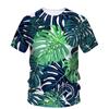 Summer Originality Plant Leaves Graphic T-shirts Trend Casual Personality Fun Printed O-neck Short Sleeve Men's T-shirts